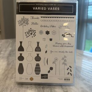 Stampin' Up Varied Vases Photopolymer Stamp Set 146644 34 Stamps